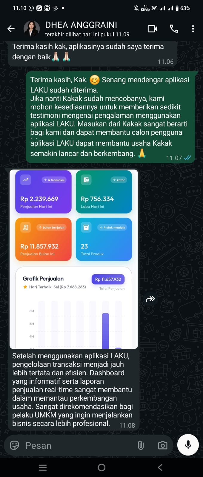 Bukti Chat & Transfer Dea Anggriani